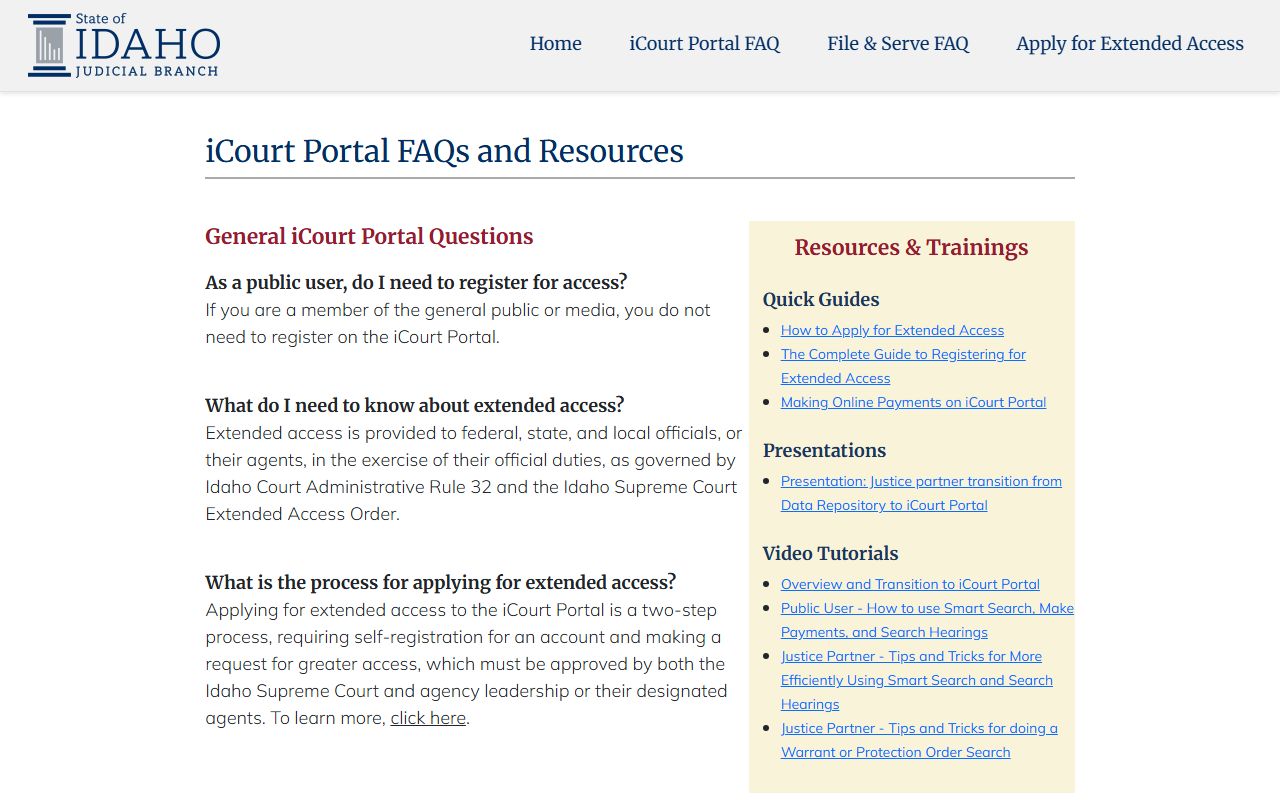 Franklin County court records iCourt portal FAQ