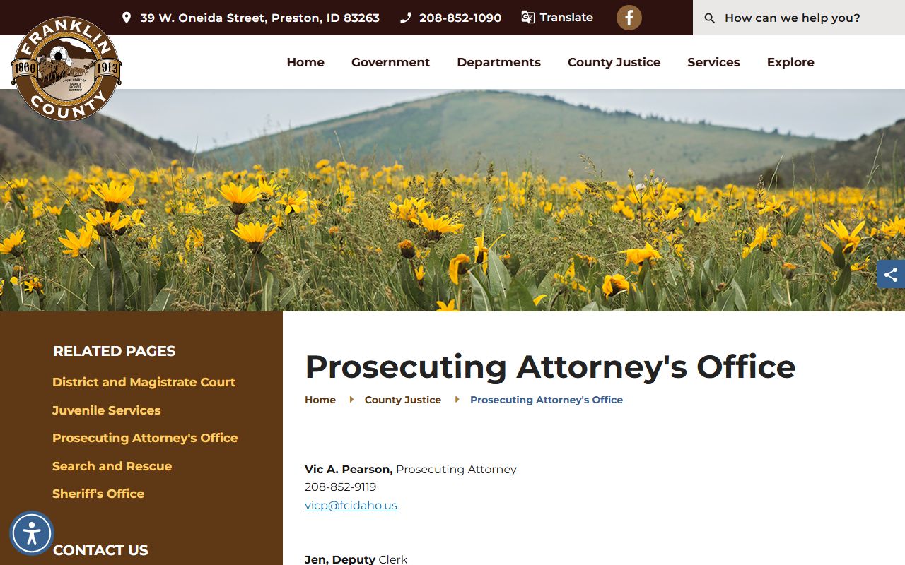 Franklin County criminal court records Prosecuting Attorney