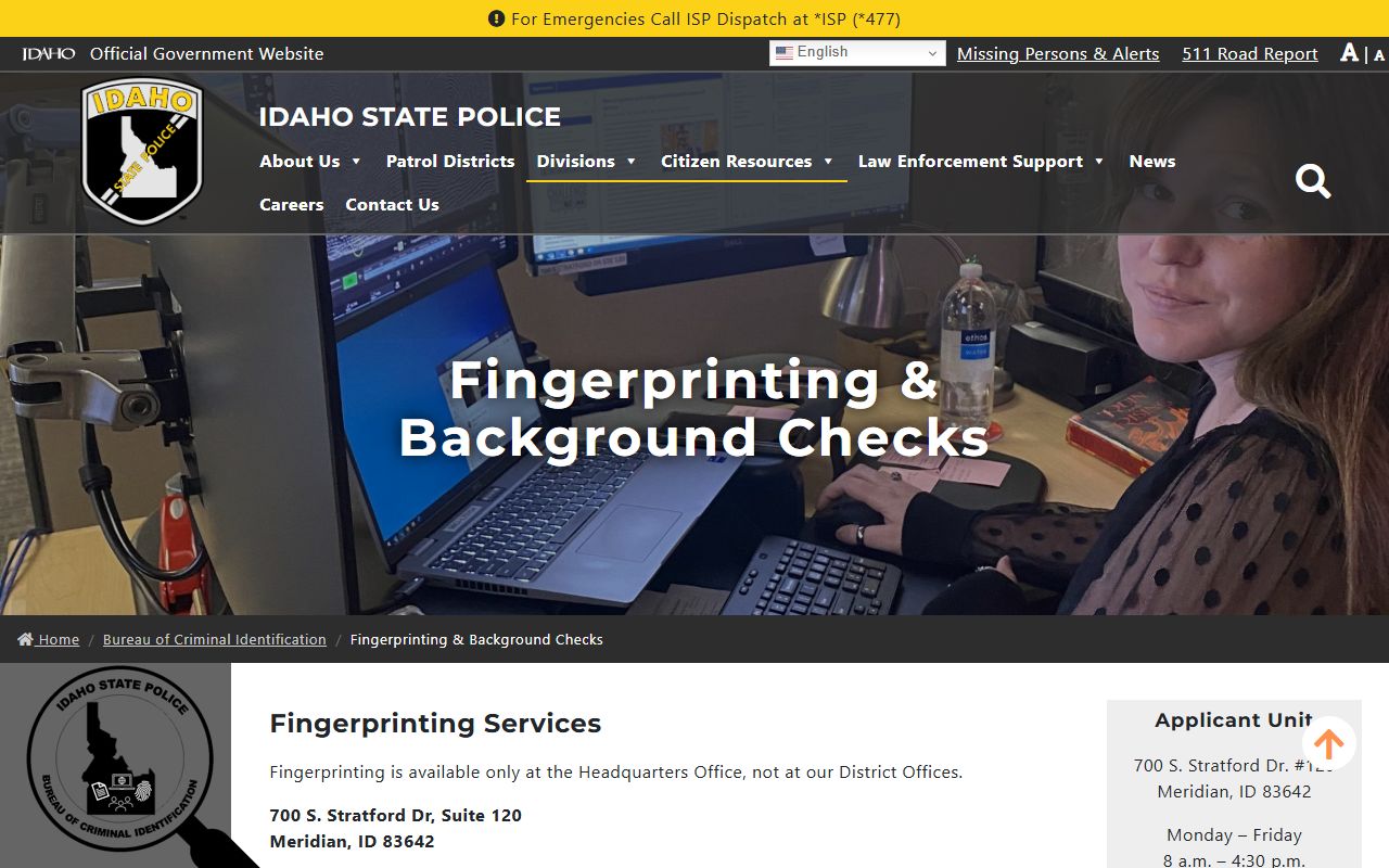 Franklin County criminal court records Idaho fingerprinting