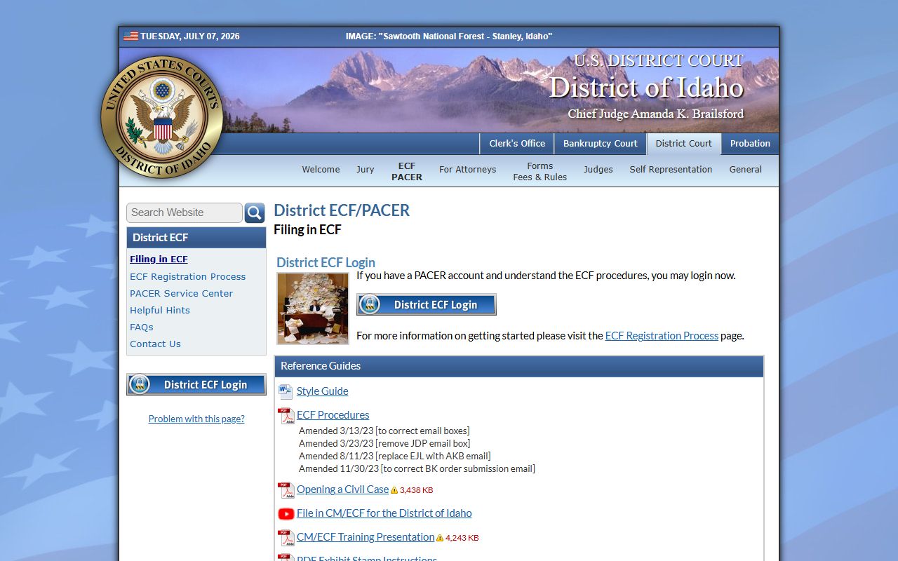 Franklin County District Court records compared with federal District of Idaho records