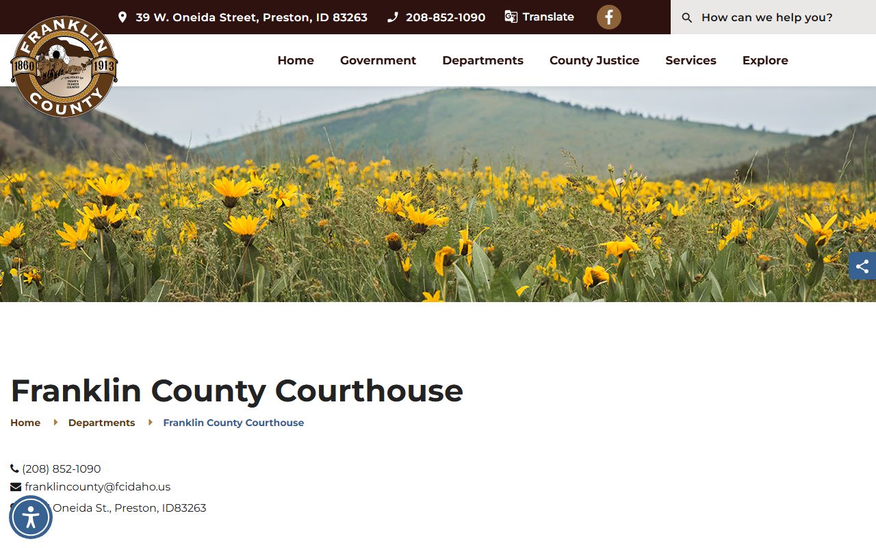 Franklin County court records courthouse in Preston