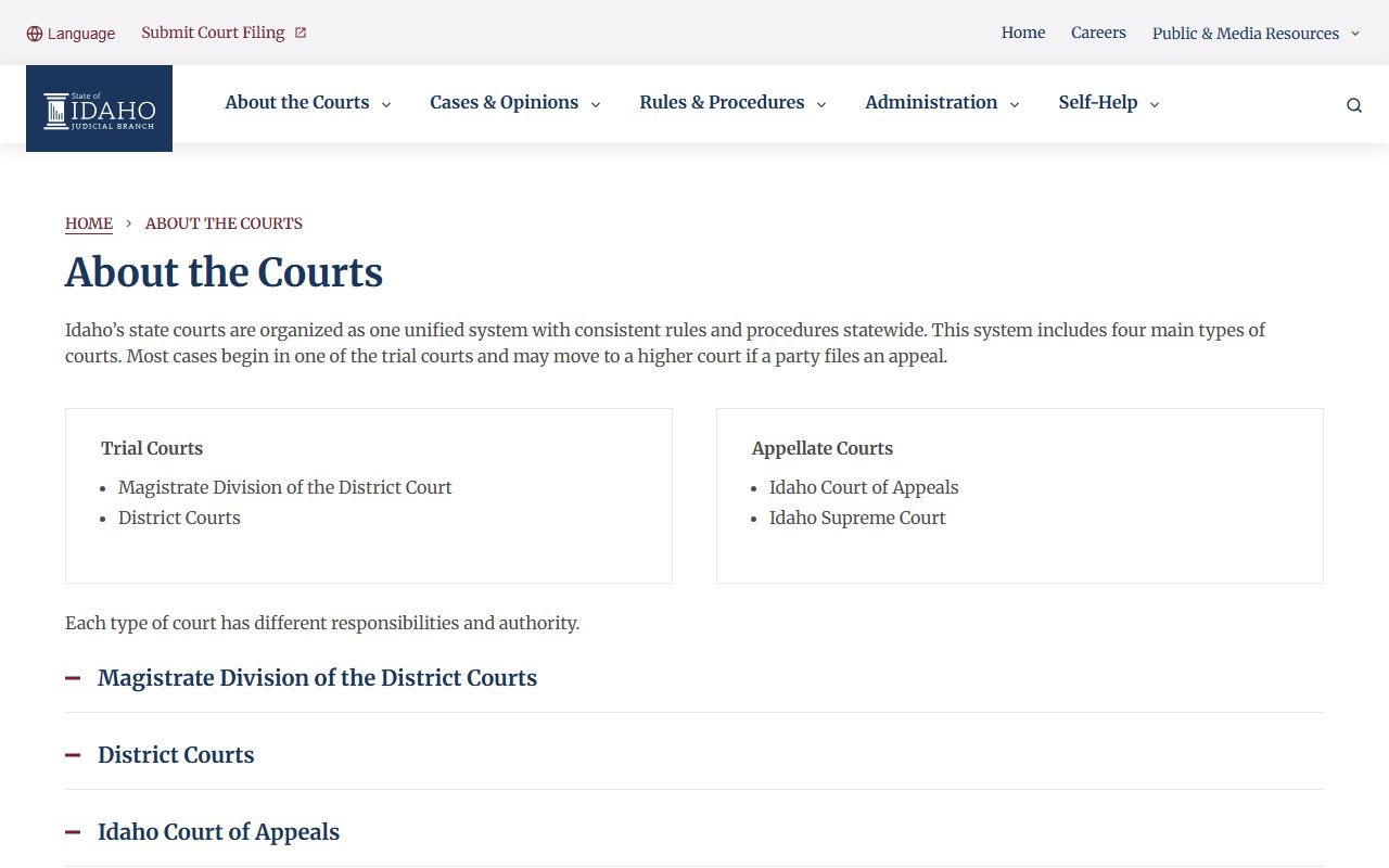 Franklin County court records Idaho court structure