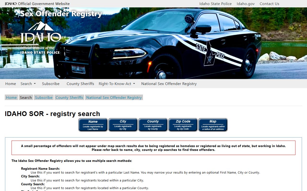 Franklin County warrant search Idaho sex offender registry channel